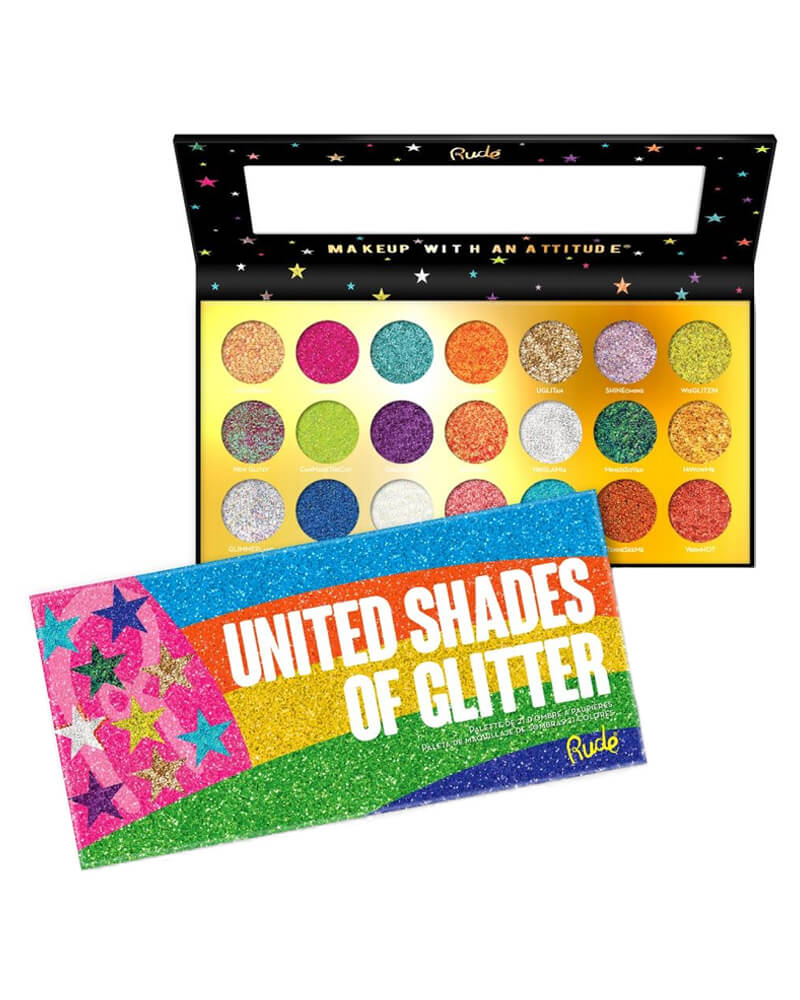 Rude Cosmetics United Shades of Glitter  21 Pressed Glitter Palette 23 g