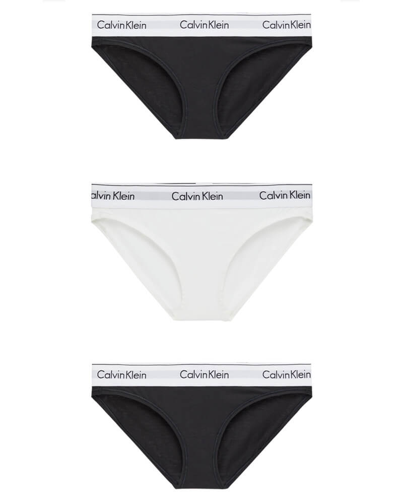 Calvin Klein Bikini Briefs 3-pack Black/White - M   3 stk.