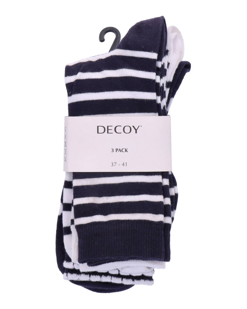 Decoy Socks 3 Pack Navy/White With Stripes Dots 37-41   3 stk.