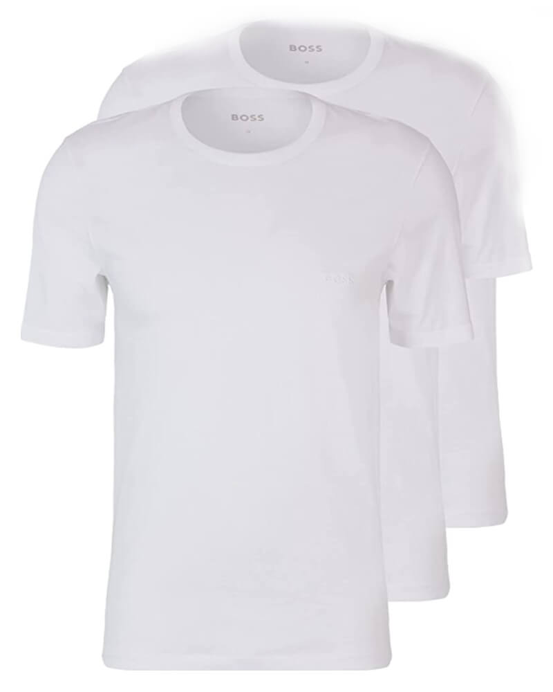 BOSS 2P Modern Round Neck T-shirt Hvid bomuld Small Herre
