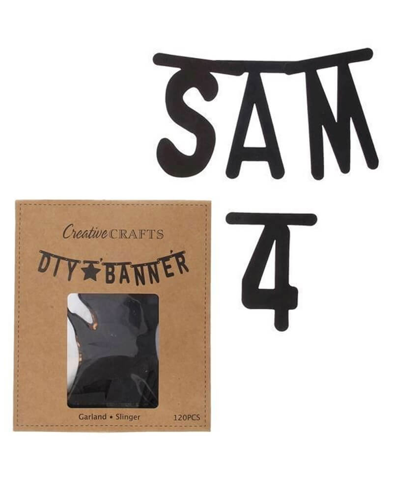 Party Collection Bogstavsbanner Sort (U)