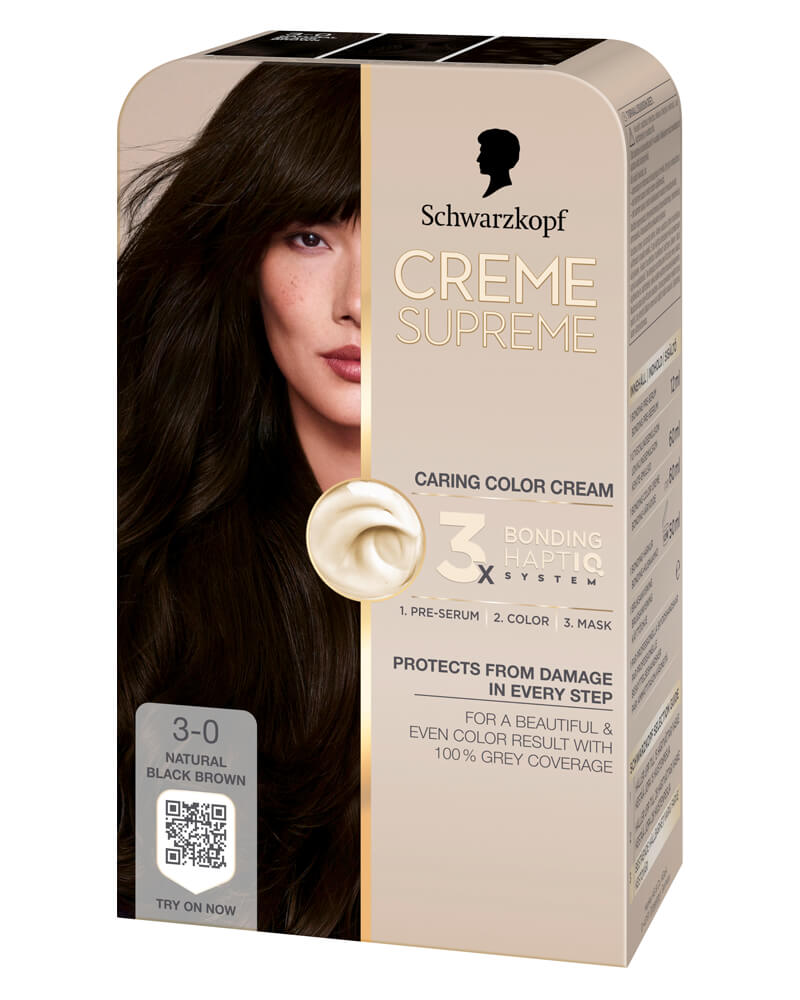 Schwarzkopf Creme Supreme 3-0 Natural Darkest Brown 60 ml billede