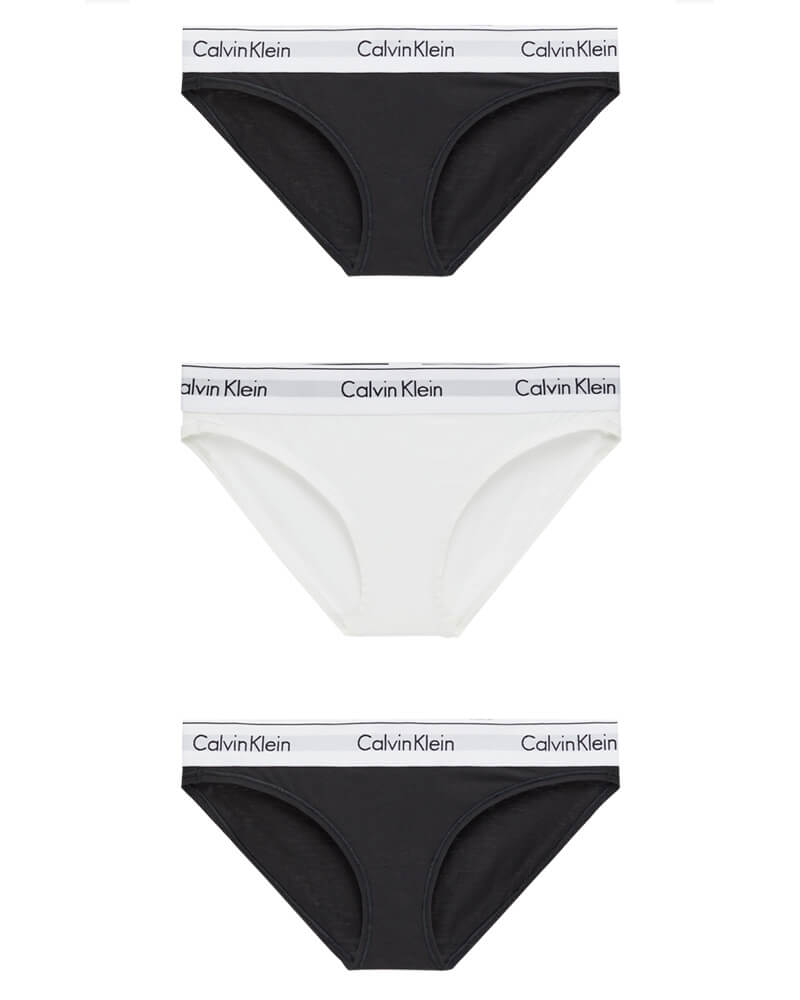 Calvin Klein Bikini Briefs 3-pack Black/White - L   3 stk.