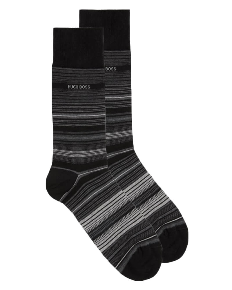 Boss Hugo Boss strømper egyptisk bomuld str. 39-42 - Multi stripe   1 stk.