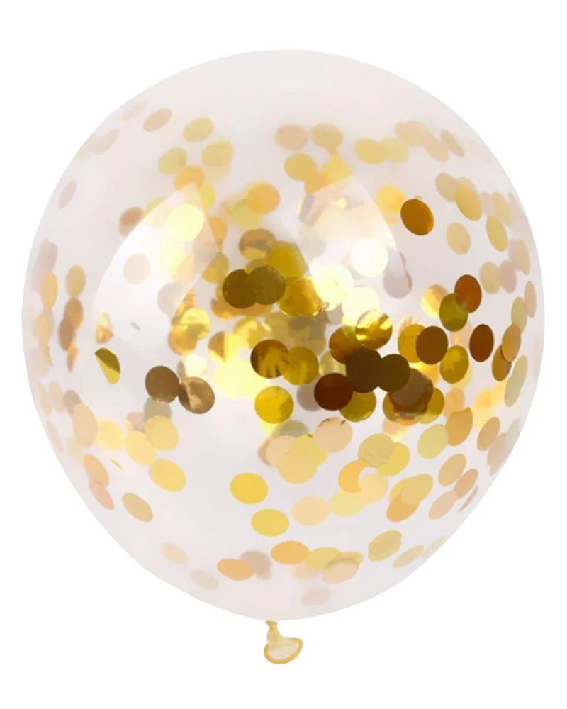 Excellent Houseware Balloons With Gold Confetti   10 stk.