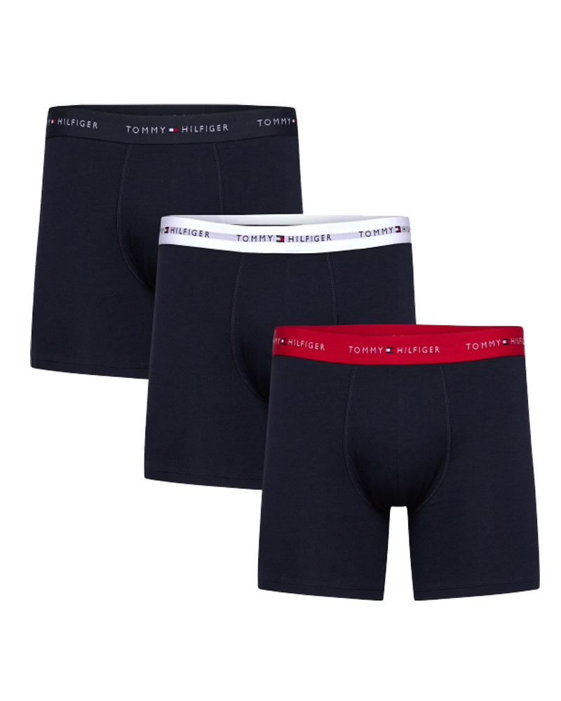 Tommy Hilfiger 3P Boxer Brief WB Sort/Rød bomuld X-Large Herre
