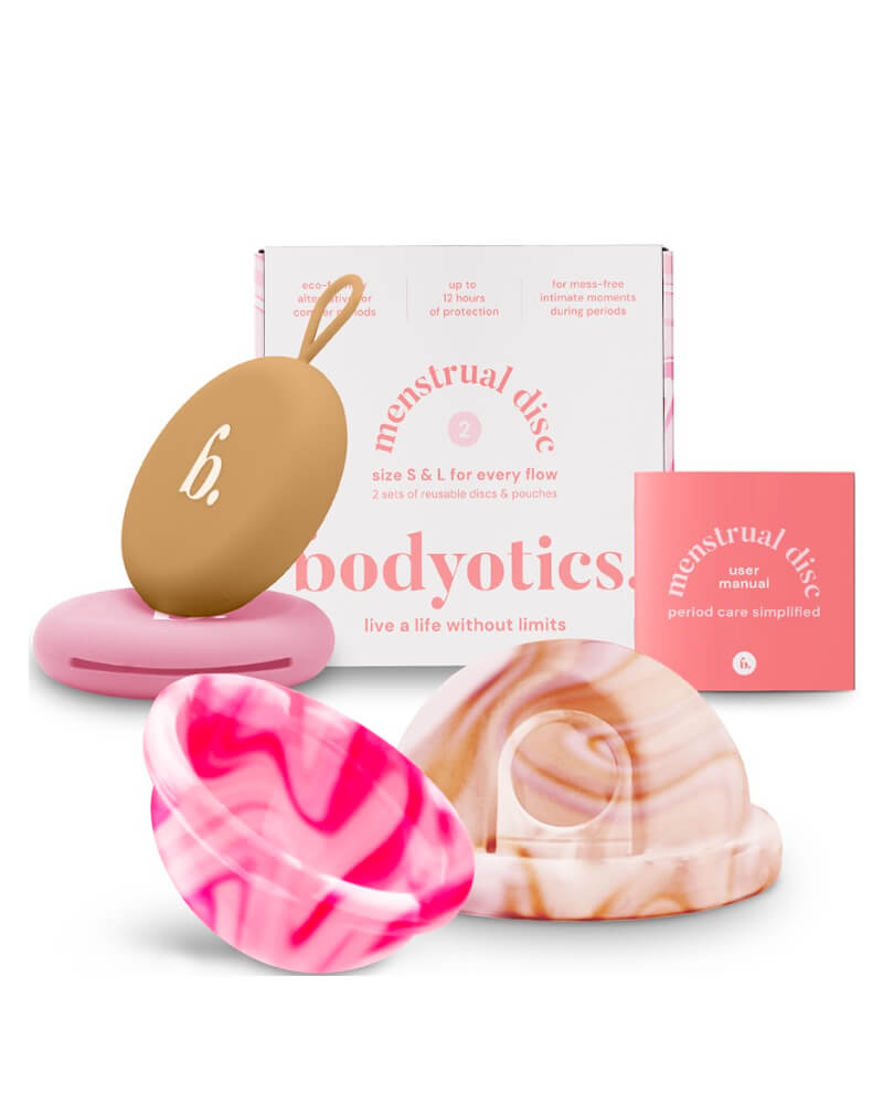 Bodyotics Comfydisc With Ring Two Reusable Menstrual Discs & Pouches
