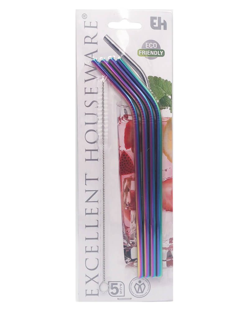 Excellent Houseware Metalsugerør Multi (U)   4 stk.