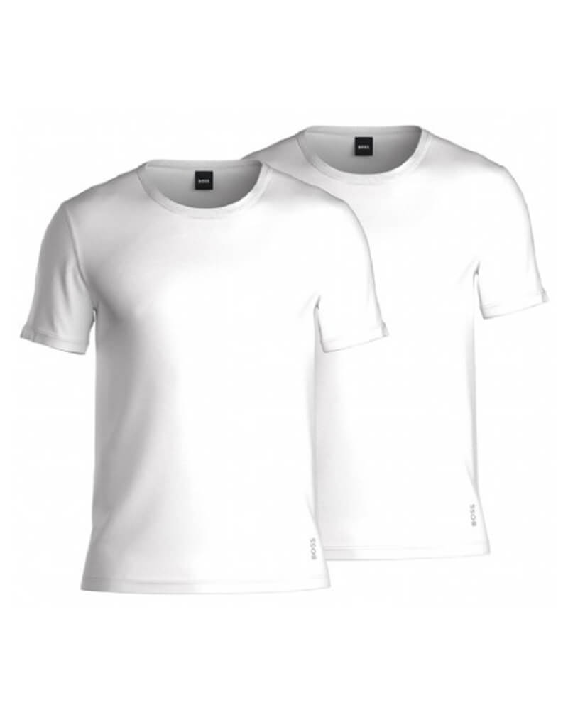 BOSS 2P Modern Round Neck T-shirt Hvid bomuld Medium Herre