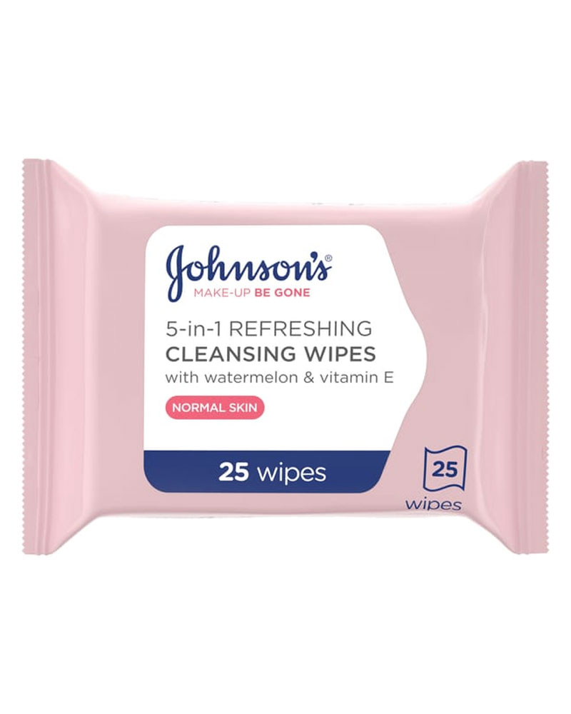 Johnsons Make-Up Be Gone 5-in-1 Refreshing Cleansing Wipes   25 stk.