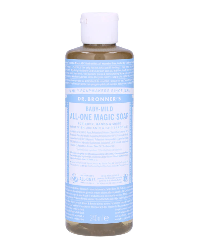 Dr. Bronner's Pure-Castile Soap Baby-Mild (Unscented) 240 ml billede
