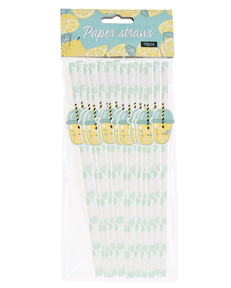 Party Collection Papirsugerør Lemonade (U) 16 stk.