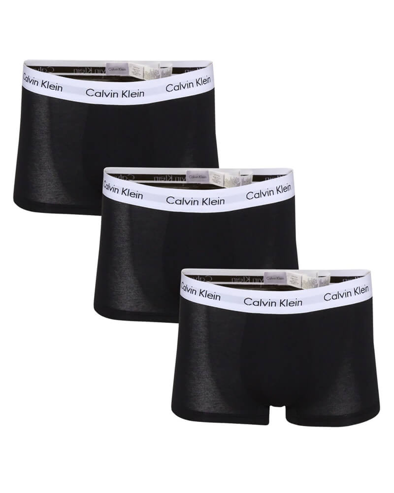 Calvin Klein Cotton Stretch Low Rise Trunks 3-pak sort - Str. M   3 stk.