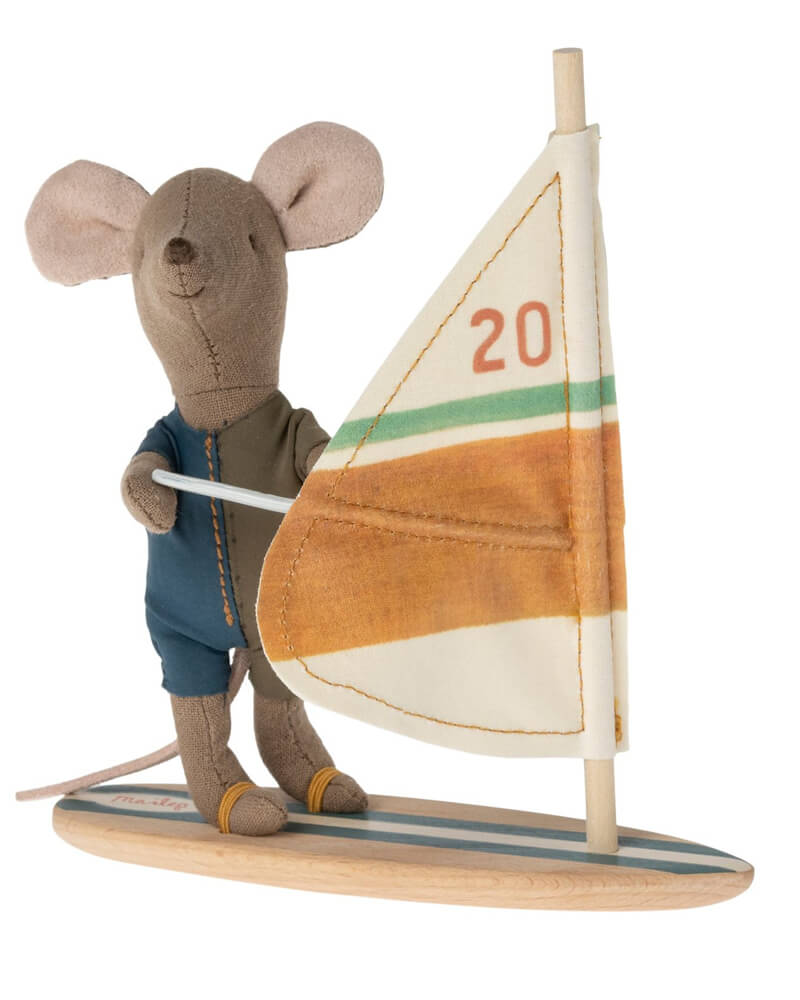 "Strandmus" lillebror mus - Maileg - M/ surfbræt