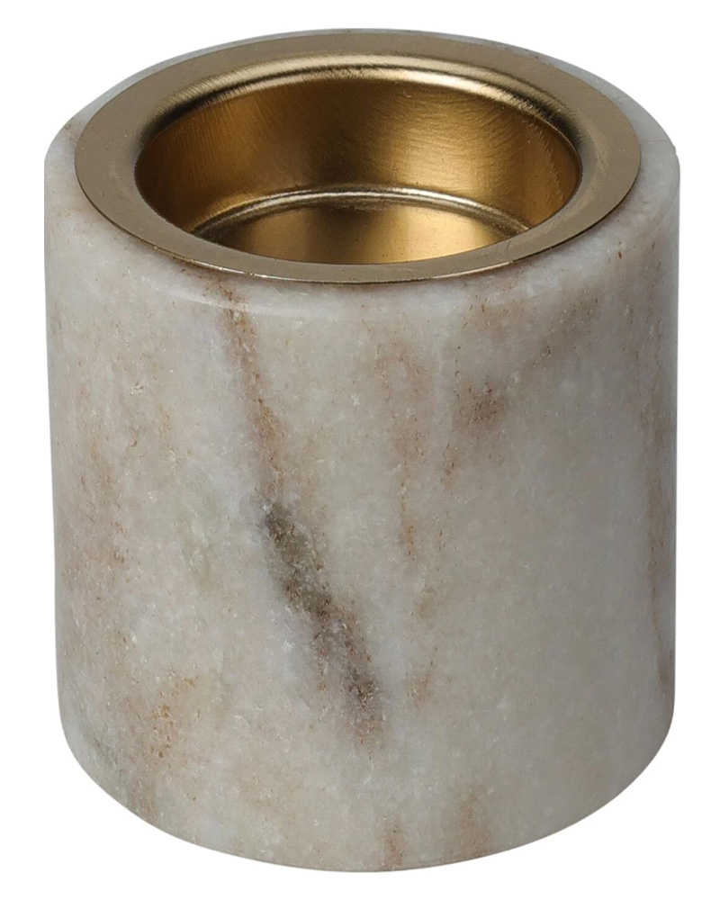 Excellent Houseware Marmor Fyrfadslysholder Sand 6Ø