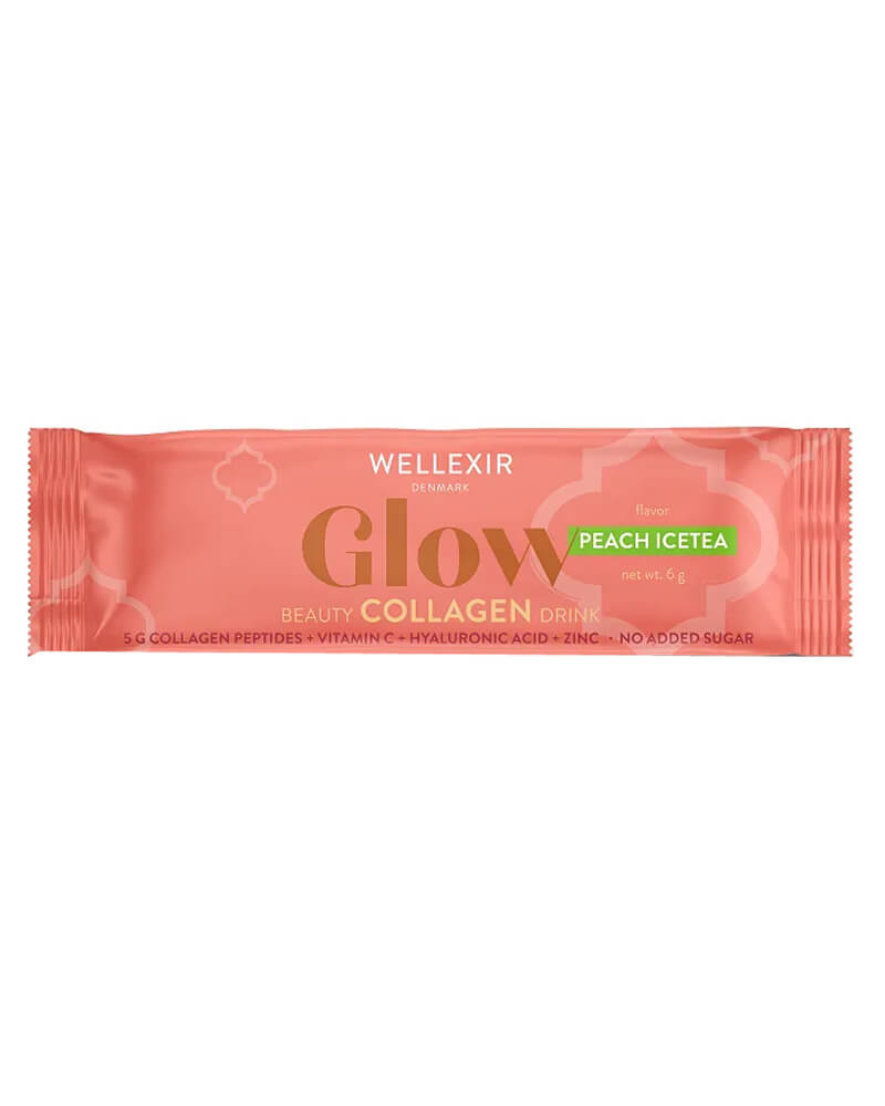 Wellexir Glow Beauty Collagen Drink Peach Ice Tea 6 g 1 stk. billede