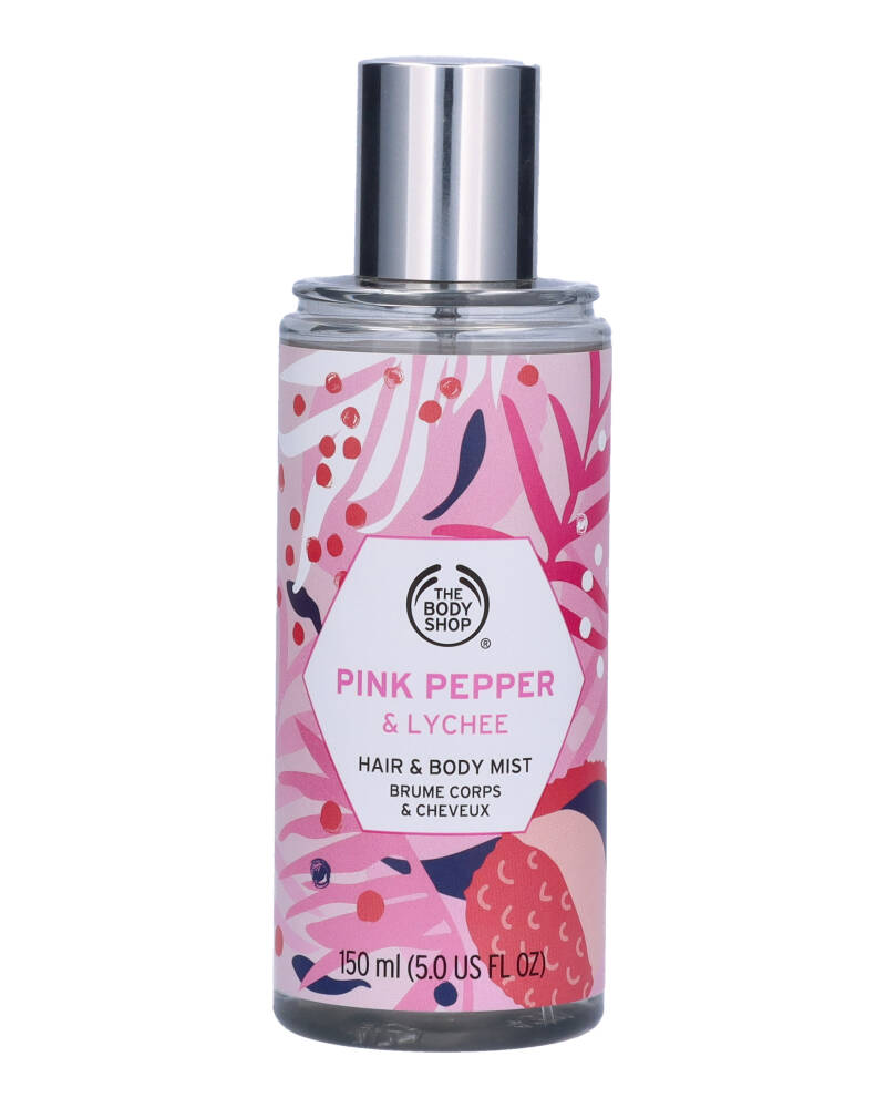 the body shop pink pepper and lychee hair and body mist 150 ml