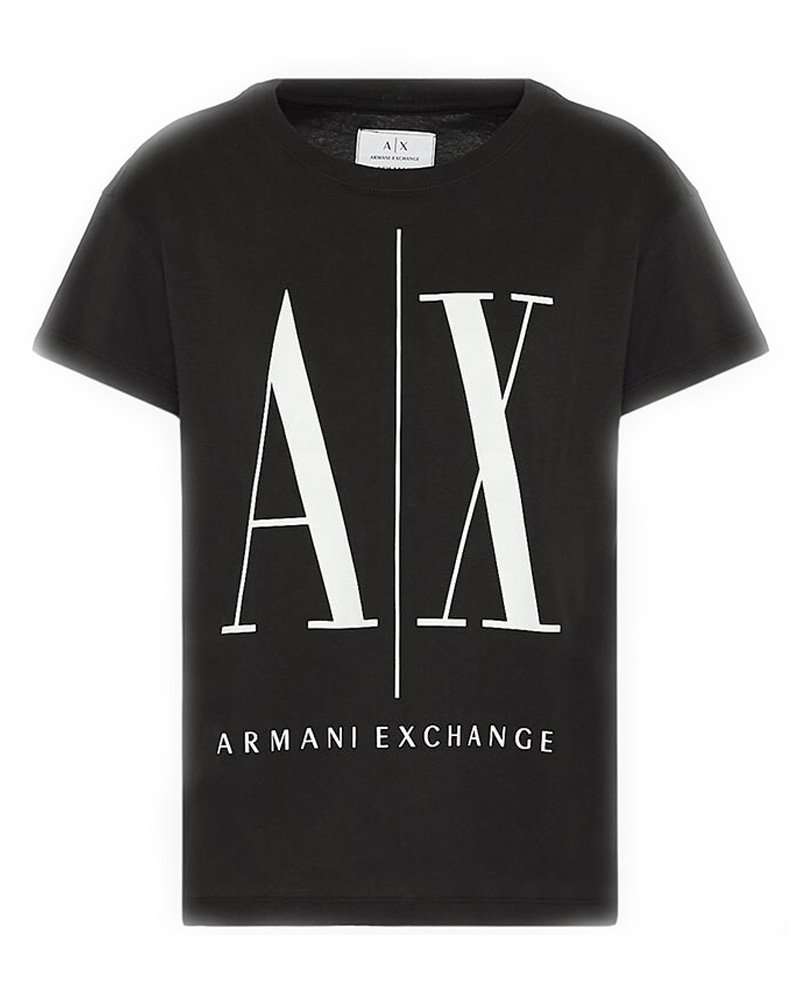 Armani Exchange Icon Period Women T-Shirt Sort Str. S