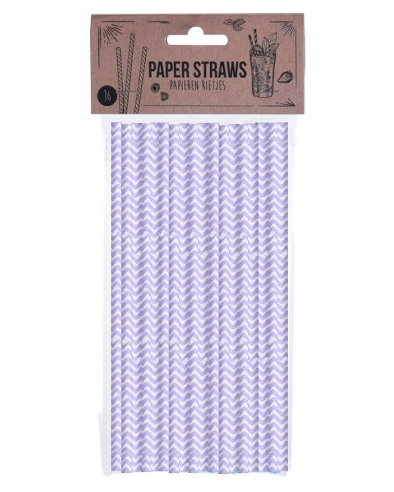 Party Collection Papirsugerør ZigZag Lilla 16 stk.