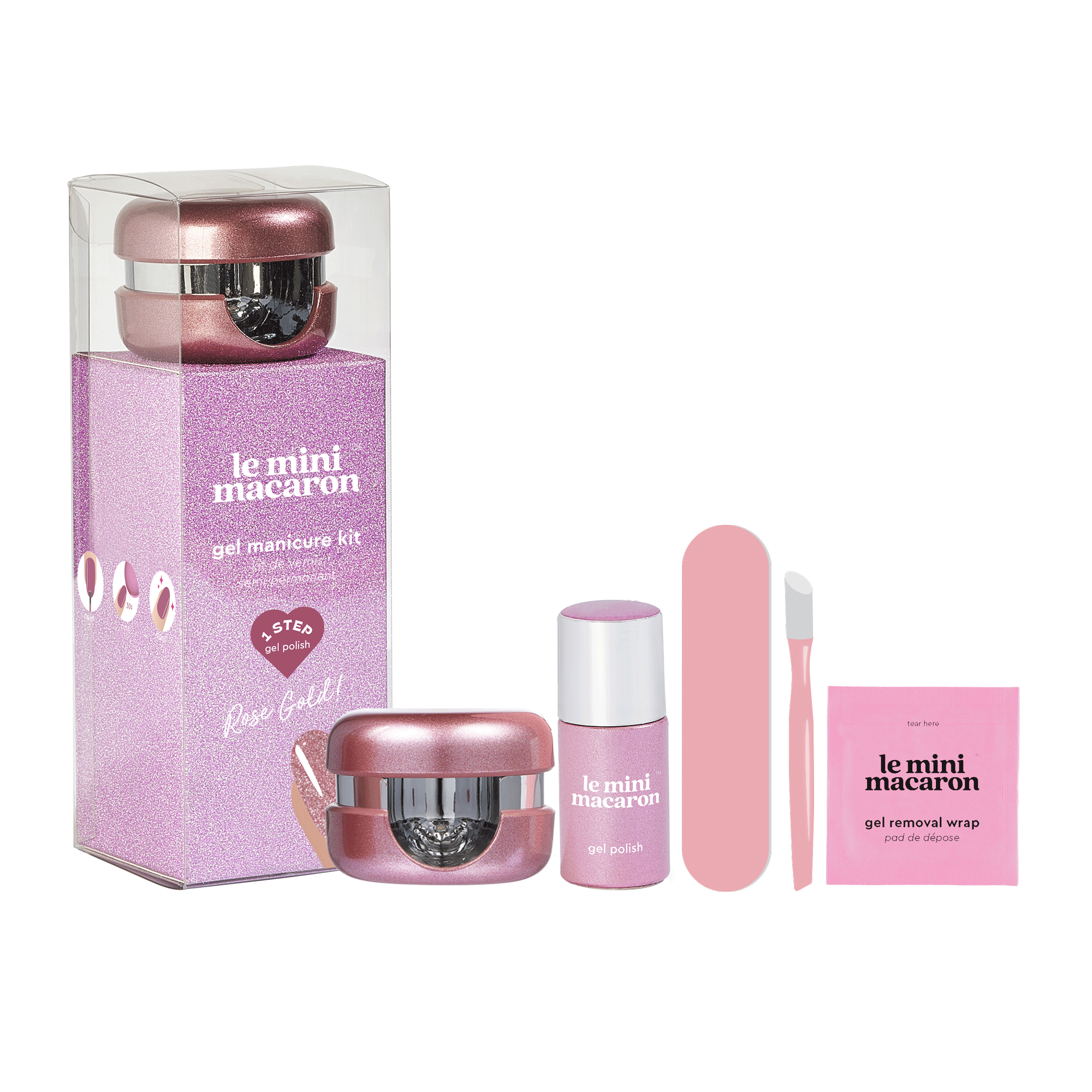 Le Mini Macaron Gel Manicure Kit Rose Gold (U) 10 ml billede