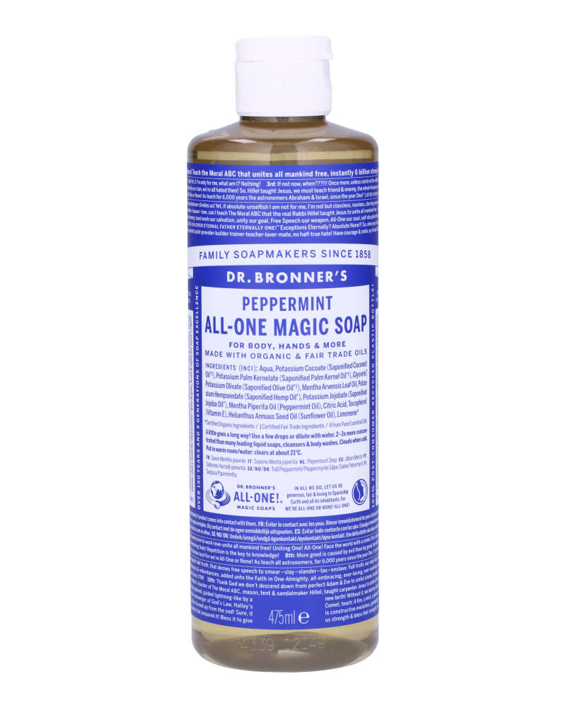 Dr. Bronner's Pure-Castile Soap Peppermint 475 ml billede