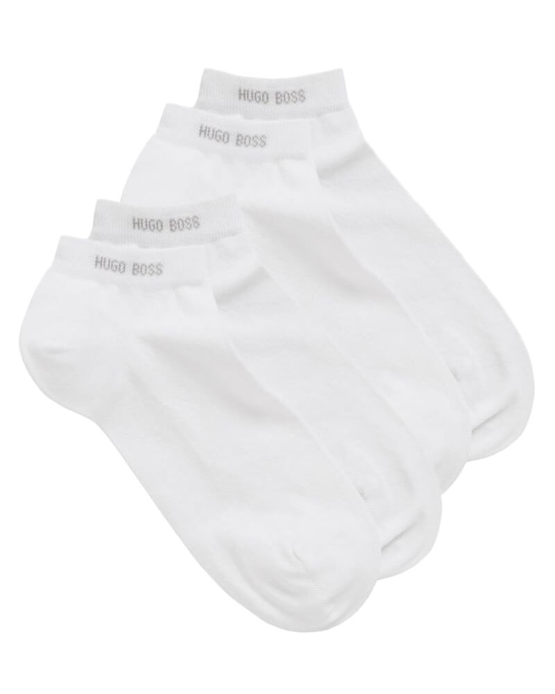 Boss Hugo Boss 2-pack ankelstrømper str. 39-42 - Hvid   2 stk.