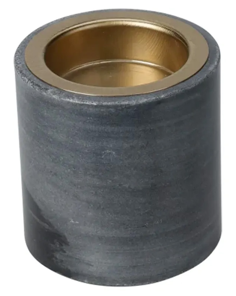 Excellent Houseware Marmor Fyrfadslysholder Mørk 6Ø