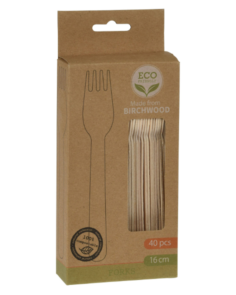 Billede af Excellent Houseware Birchwood Forks 40 stk.