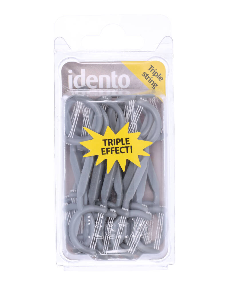 Idento Floss 2 Sides Triple String Grå 15 stk.