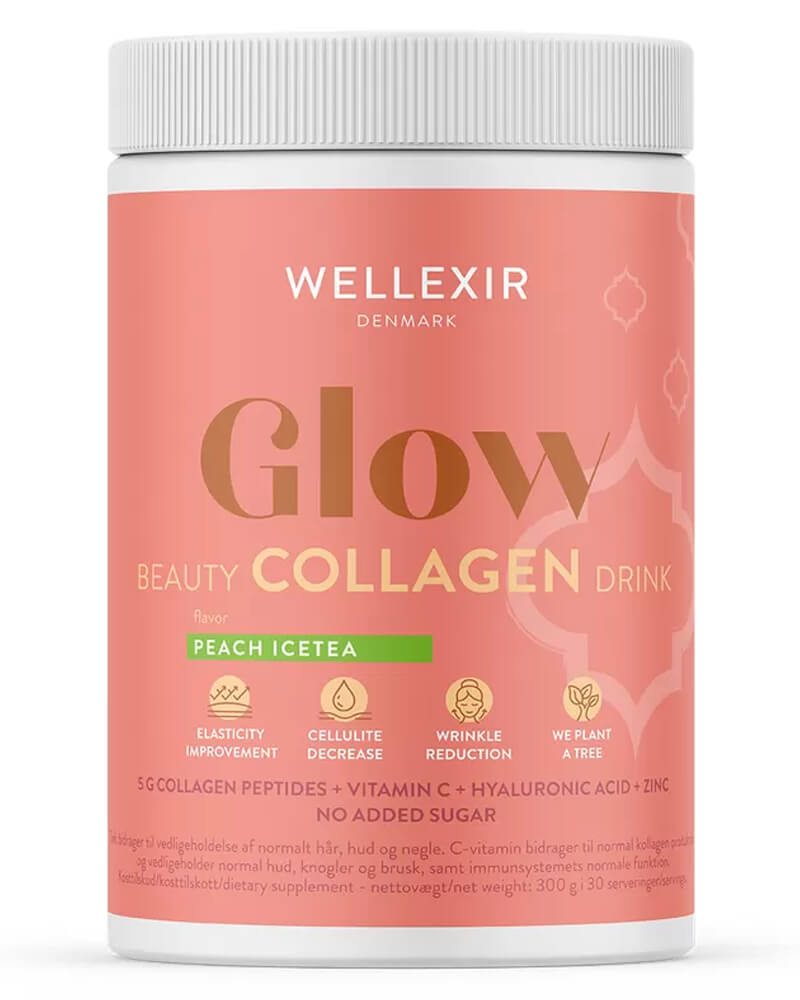 Wellexir Glow Beauty Collagen Drink Peach Ice Tea, 360 g.