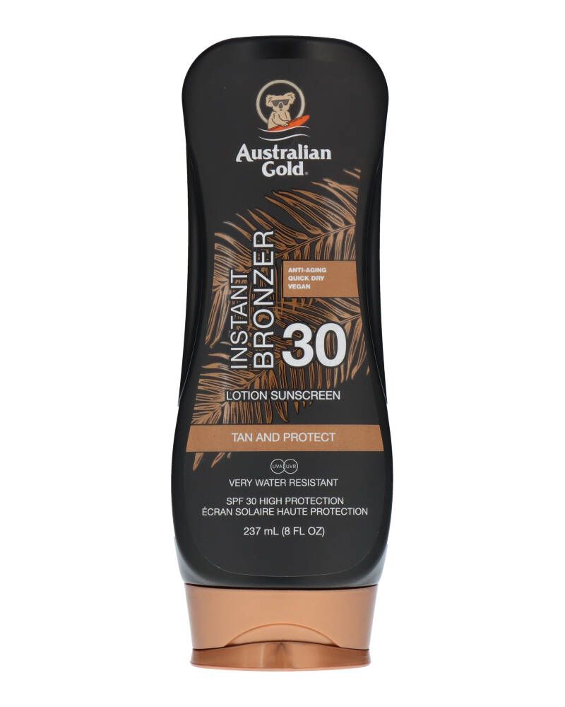 Billede af Australian Gold Instant Bronzer Lotion Sunscreen Tan And Protect SPF 30 237 ml
