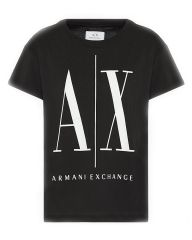 Armani Exchange Icon Period Women T-Shirt Sort Str. S