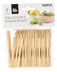 Excellent Houseware Bamboo Cocktail Forks (Stop Beauty Waste)