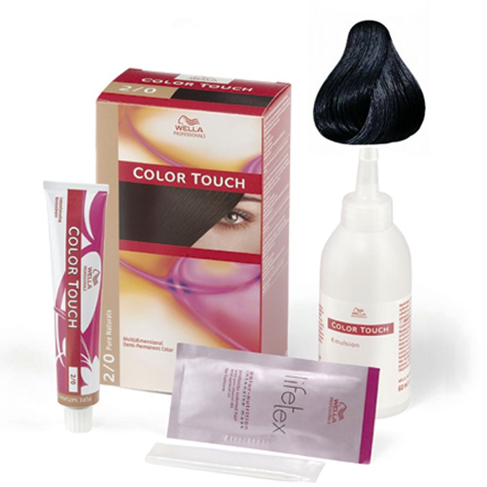 Wella color touch pure naturals hair color Wella Color Touch Pure Naturals Kit 2/0 (Hjemmefarver)