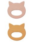 Liewood Geo Teether 2-pak Cat Rose / Yellow Mellow