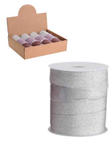 Excellent Houseware Sølv Glitter Gavebånd