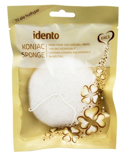Idento Konjac Svamp - Circular - Natural (hvid)
