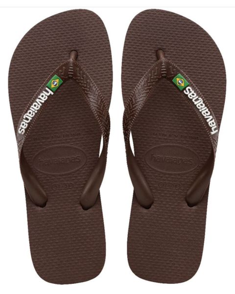 Havaianas Brasil Logo - Mørkebrun/Hvid - Str. 43/44