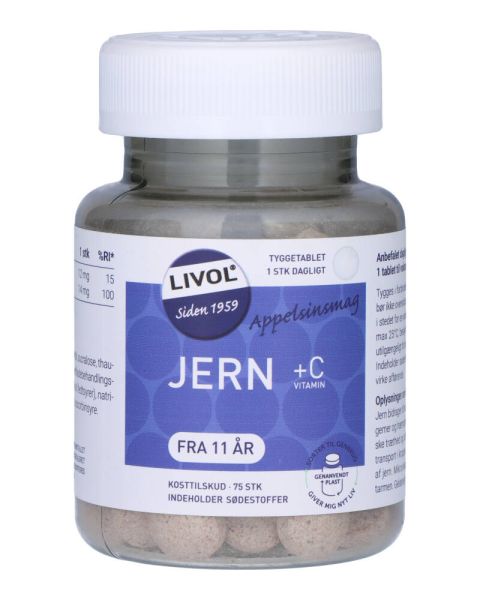 Livol Jern Tyggetablet Appelsinsmag