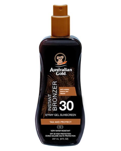 Australian Gold Instant Bronzer Spray Gel Sunscreen SPF 30