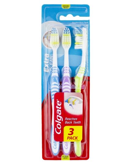 Colgate Extra Clean TandbĂžrster - Medium - 3 pack Colgate Extra Clean TandbĂžrster - Medium - 3 pack
