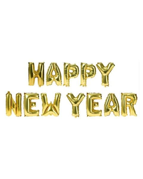 Excellent Houseware Foil Balloon Happy New Year Gold