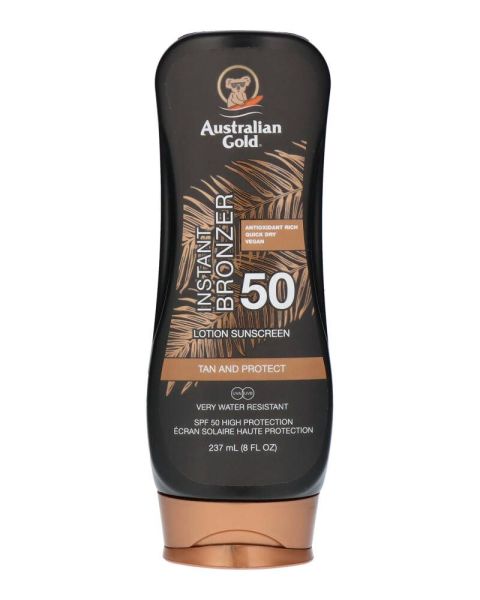 Australian Gold Instant Bronzer Lotion Sunscreen SPF 50