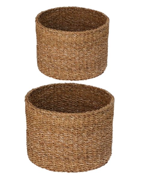 Excellent Housware H&S Collections Round Seagrass Basket 25x15 + 20x14 Excellent Housware H&S Collections Round Seagrass Basket 25x15 + 20x14