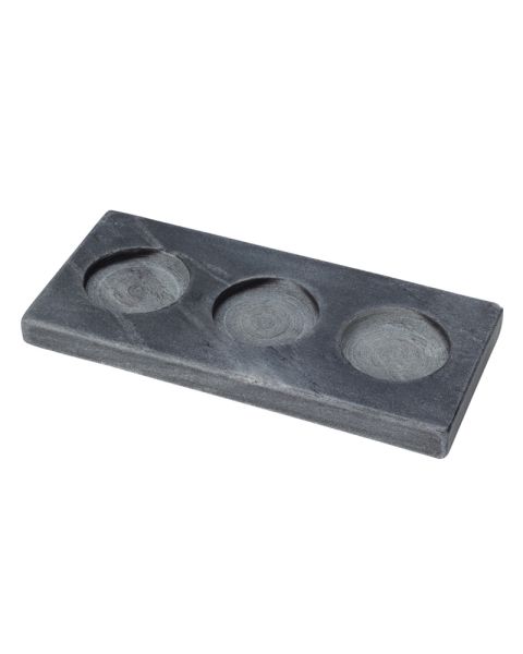 Excellent Houseware Marmor Fyrfadslysholder Sort 18 x 8 cm