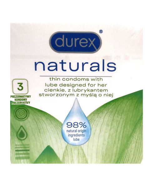 Durex Naturals Thin Condoms With Lube Designed For Her