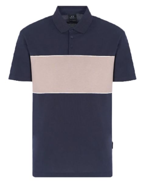 Armani Exchange Men Polo Shirt Navy/Beige M