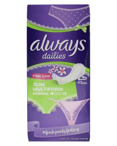 Always Dailies Slim Multiform Panty Liners Fresh Scent Normal