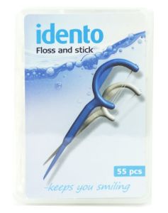 Idento Floss and Stick, TravelBox 55 stk (hvide) 