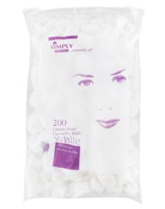 Simply Cotton - Cotton Wool Cleansing Balls  200 stk 